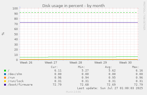 Disk usage in percent
